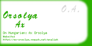 orsolya ax business card
